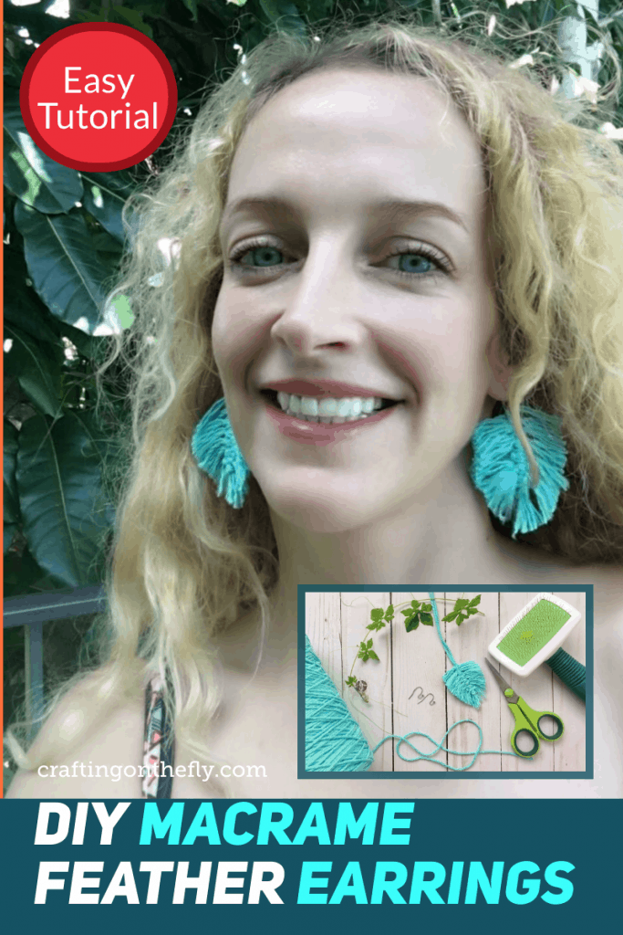 DIY Macrame feather earrings tutorial