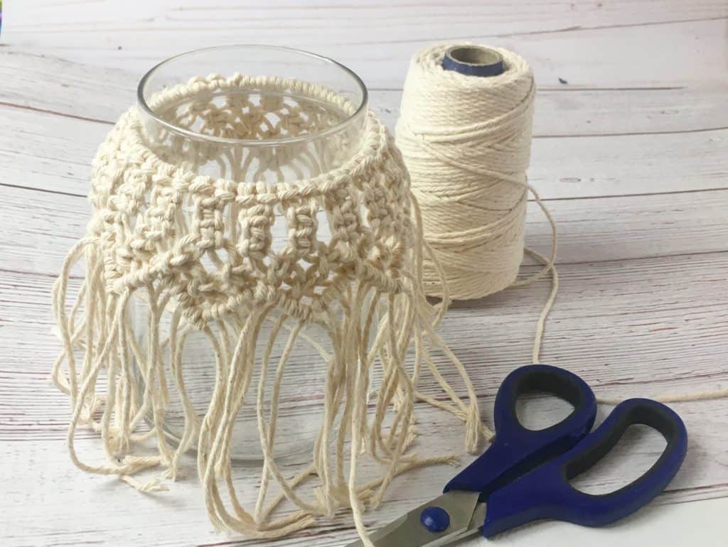 macrame tea light holders